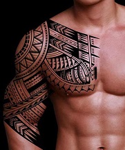 tribal polynesian torso tattoo