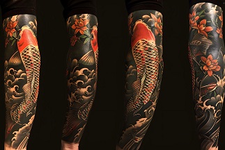 Traditional Japanese Leg Tattoo