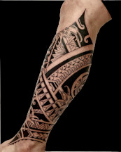 maori/tribal leg tattoo
